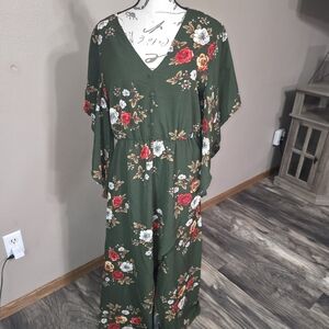 Floral Green Jumpsuit